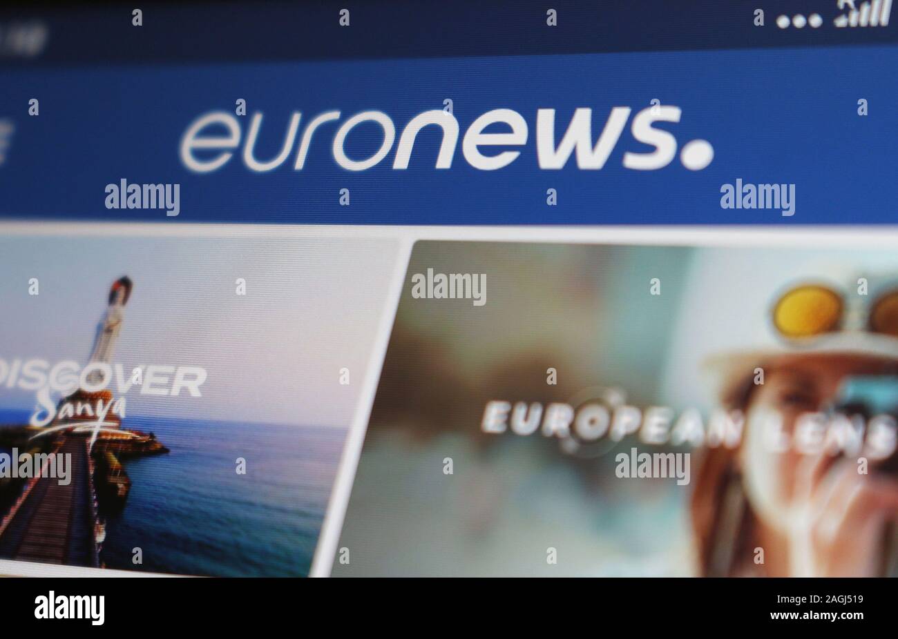 Euronews website auf Tablet Computer angezeigt Stockfoto