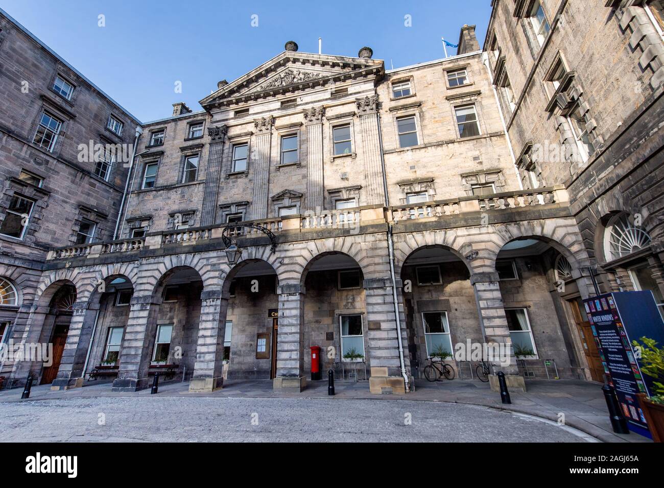 Nachricht von The Skies, Edinburgh City Chambers Stockfoto