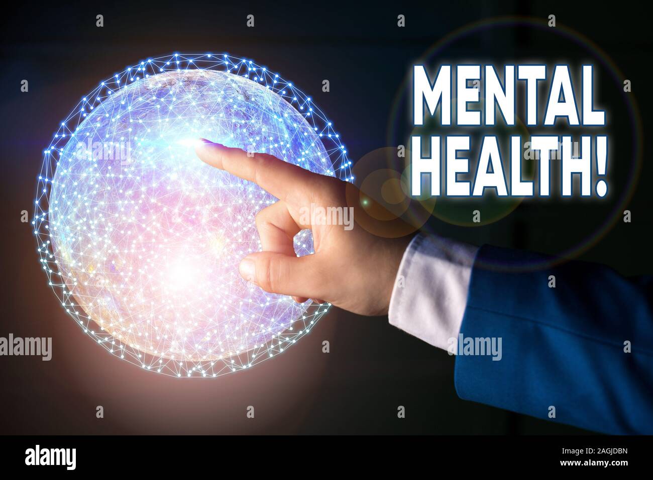 Konzeptionelle Handschrift mit der psychischen Gesundheit. Begriff Sinne demonstratings Zustand hinsichtlich ihrer psychologischen Wohlbefinden Elemente dieser imag Stockfoto