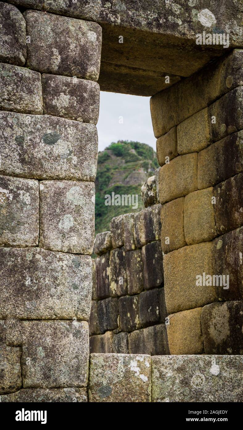 Inca Architektur des heiligen Tals von Machu Picchu, Cusco Peru Stockfoto