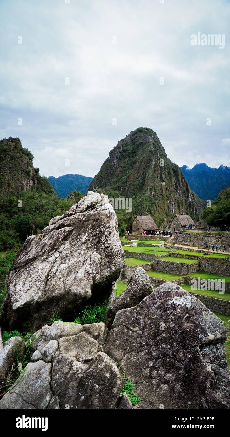 Wayna Picchu, Huayna Picchu, heiliger Berg der Inkas nach Machu Picchu, Cusco Peru Stockfoto