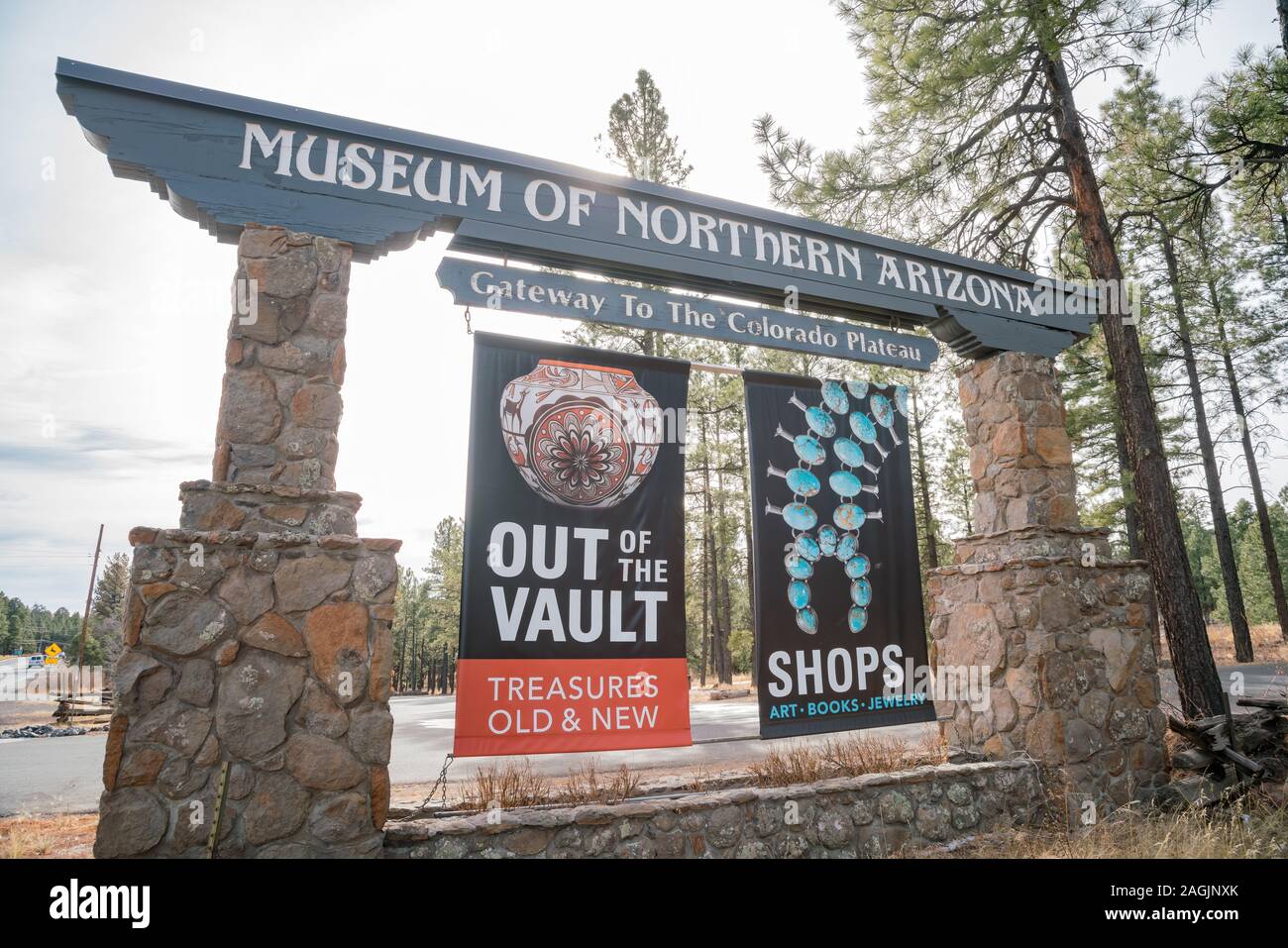 Flagstaff, DEZ 23: Zeichen für die Museum von Northern Arizona am Dez 23, 2017 Flagstaff, Arizona Stockfoto