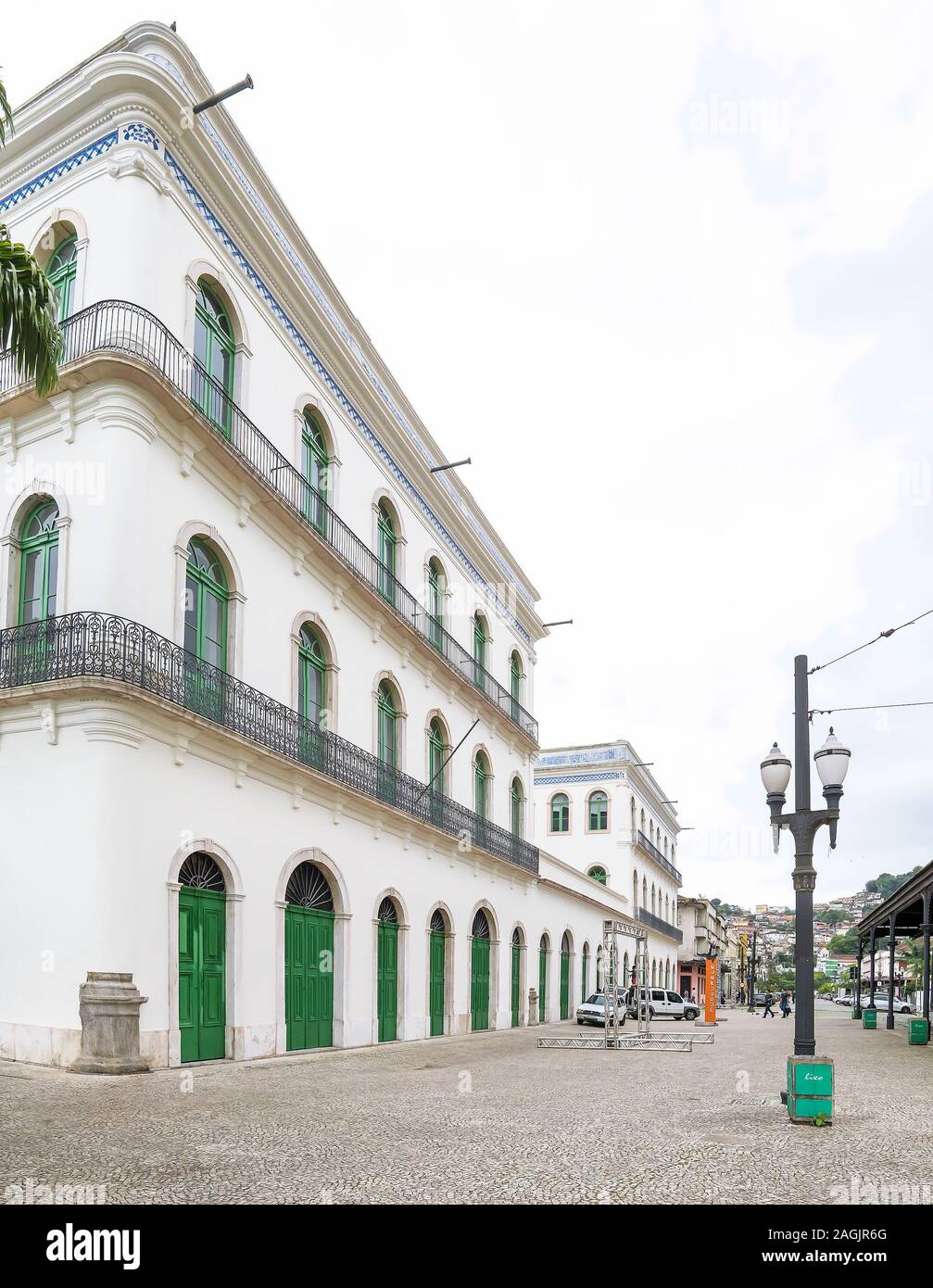 Santos - SP, Brasilien - 18. November 2019: Bau von Pele Museum, das Museum für die berühmtesten Fußballer aus Brasilien, Edison Arantes do Nascimento, Stockfoto