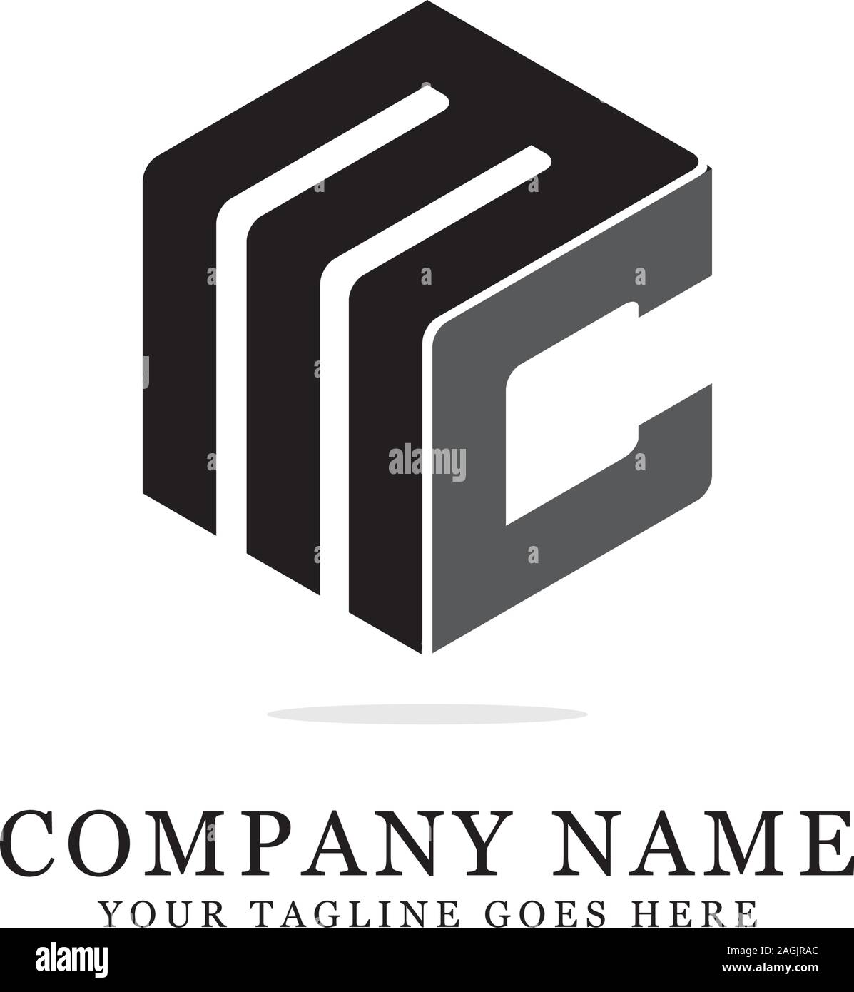 M ersten logo Inspiration, negativen Raum schreiben Logo Designs Stock Vektor