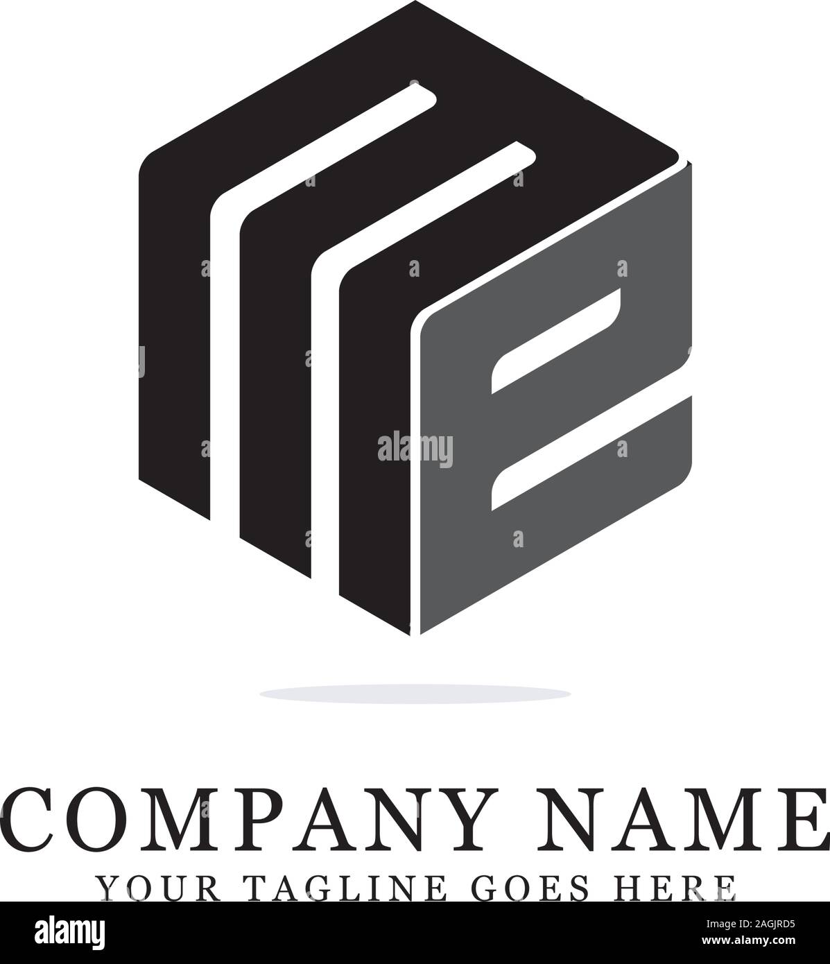 M ersten logo Inspiration, negativen Raum schreiben Logo Designs Stock Vektor