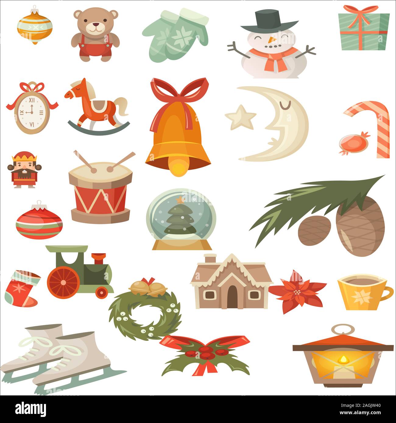 Chrismast Icon Set Vektor Stock Vektor