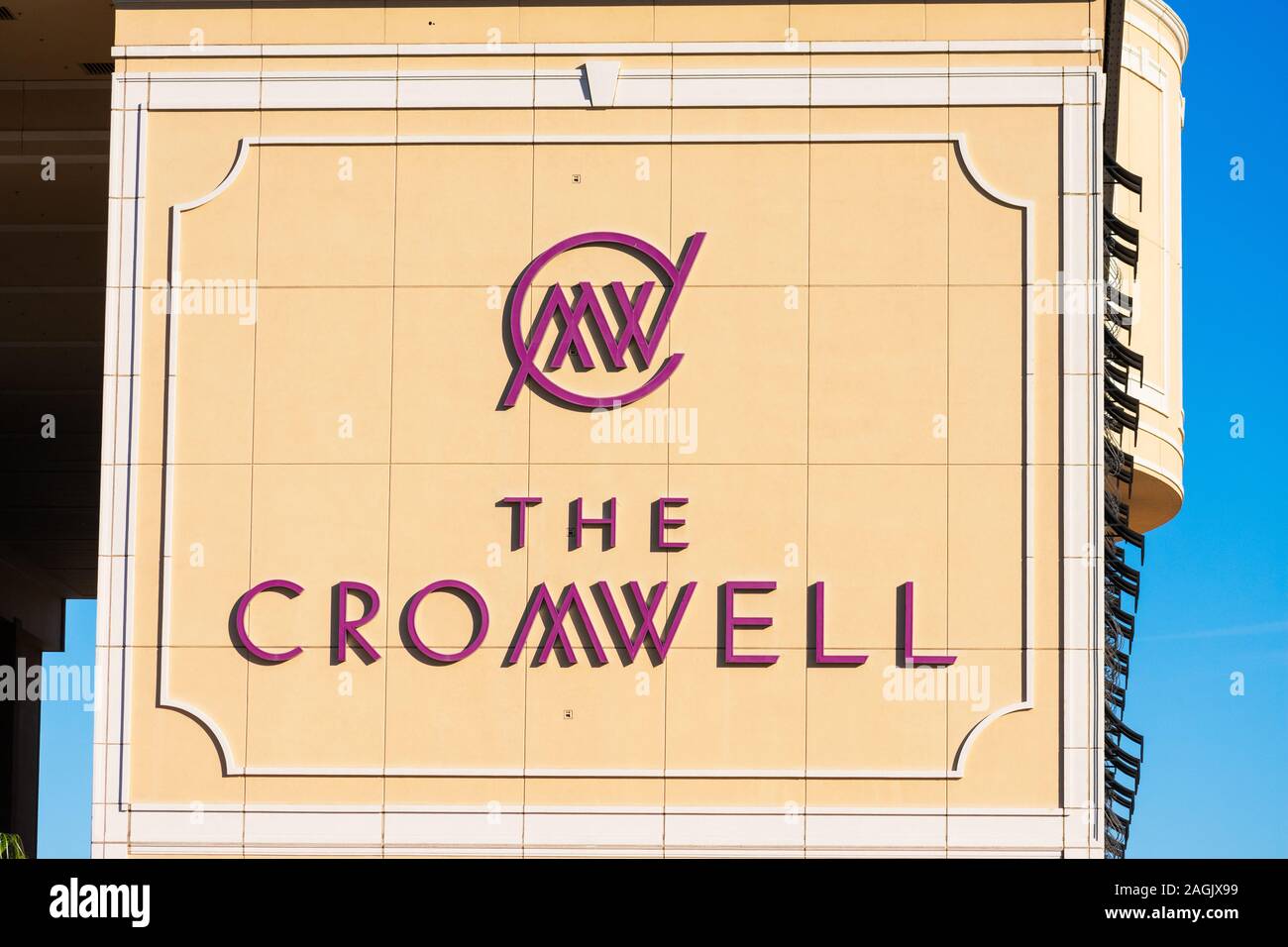 Die Cromwell sign on Luxury Boutique Hotel und Kasino auf dem Las Vegas Strip in Las Vegas, Nevada, USA - Dezember, 2019 Stockfoto