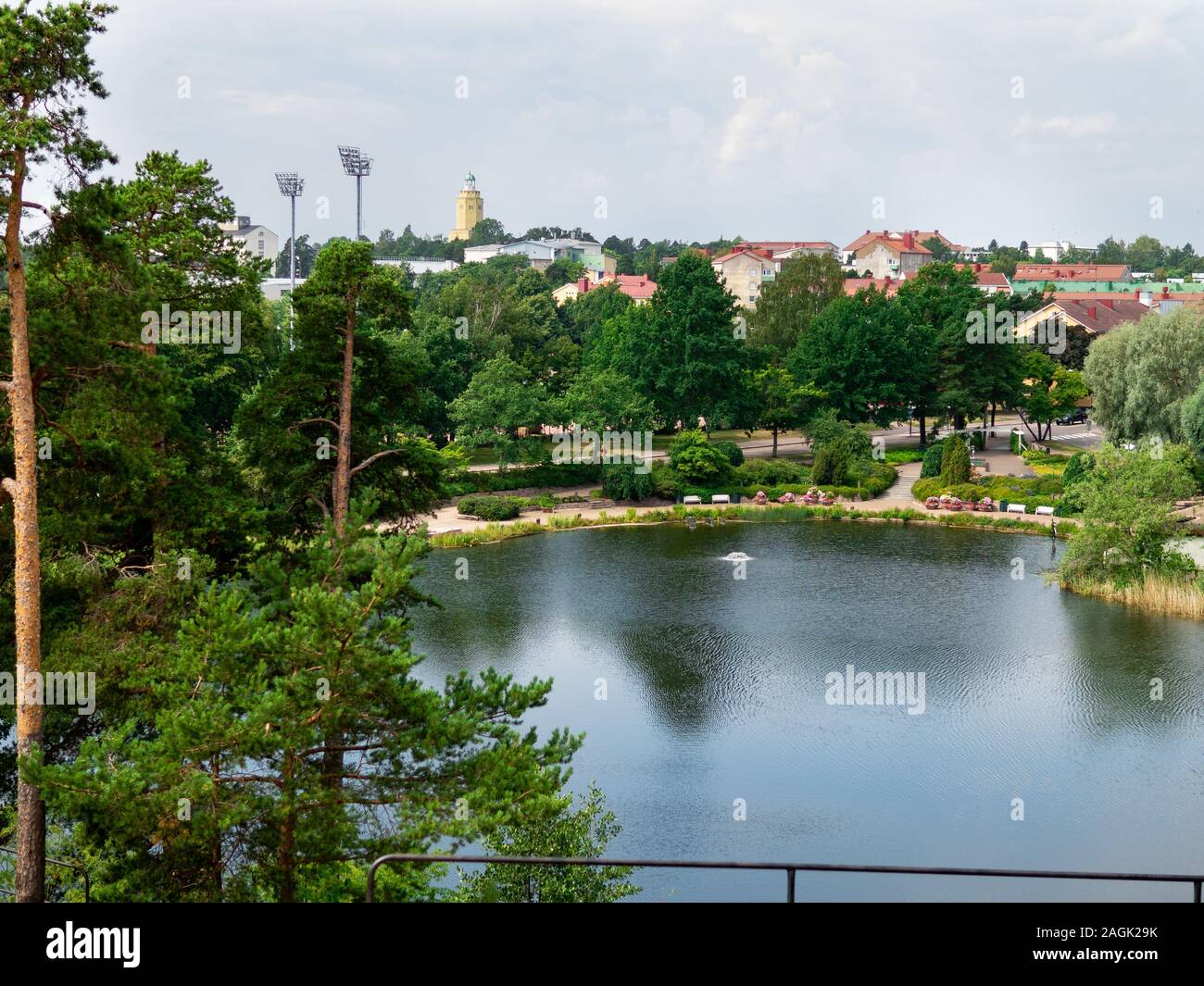 Kotka Stadt Blick aus dem Park, Finnland Stockfoto