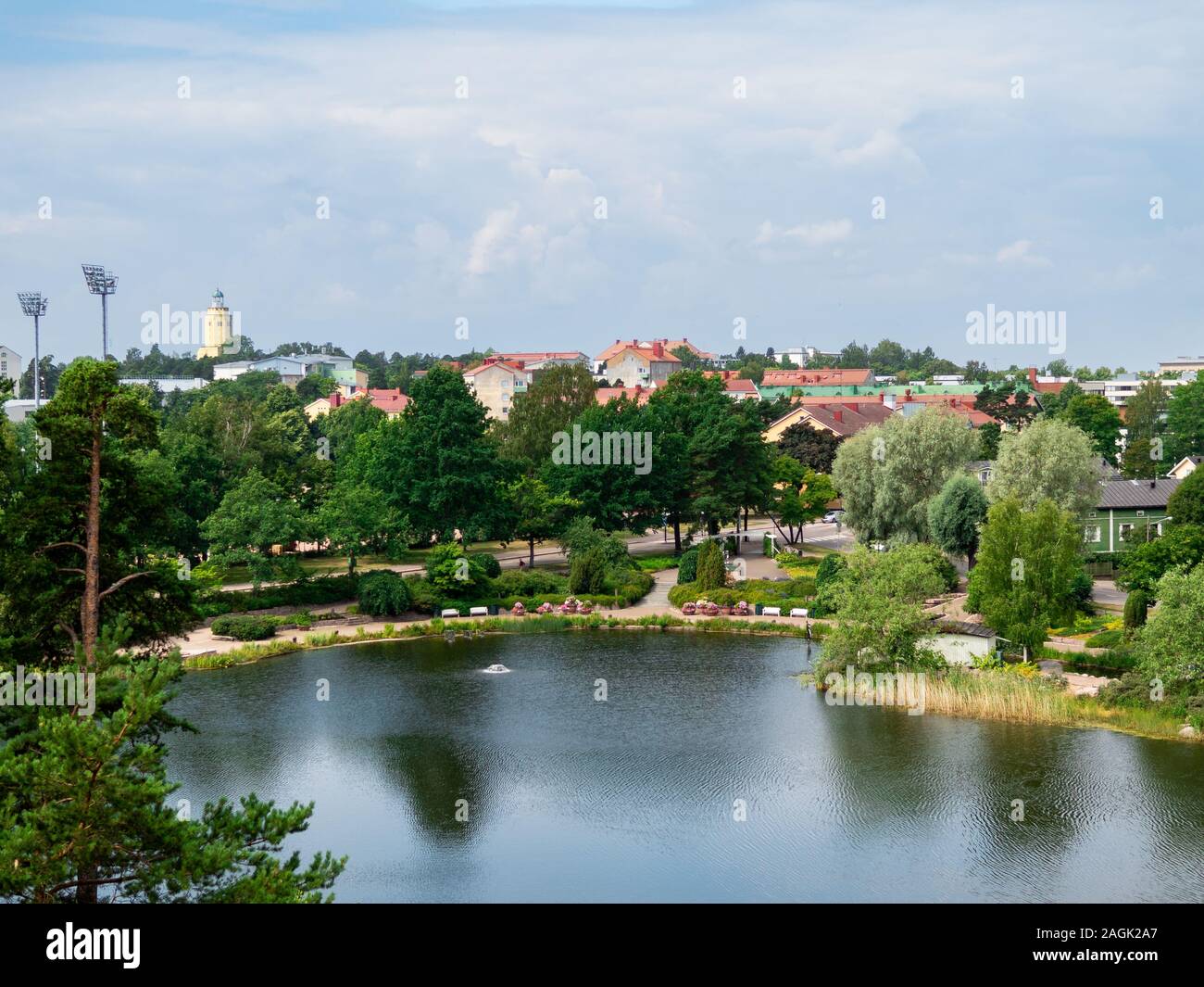 Kotka Stadt Blick aus dem Park, Finnland Stockfoto