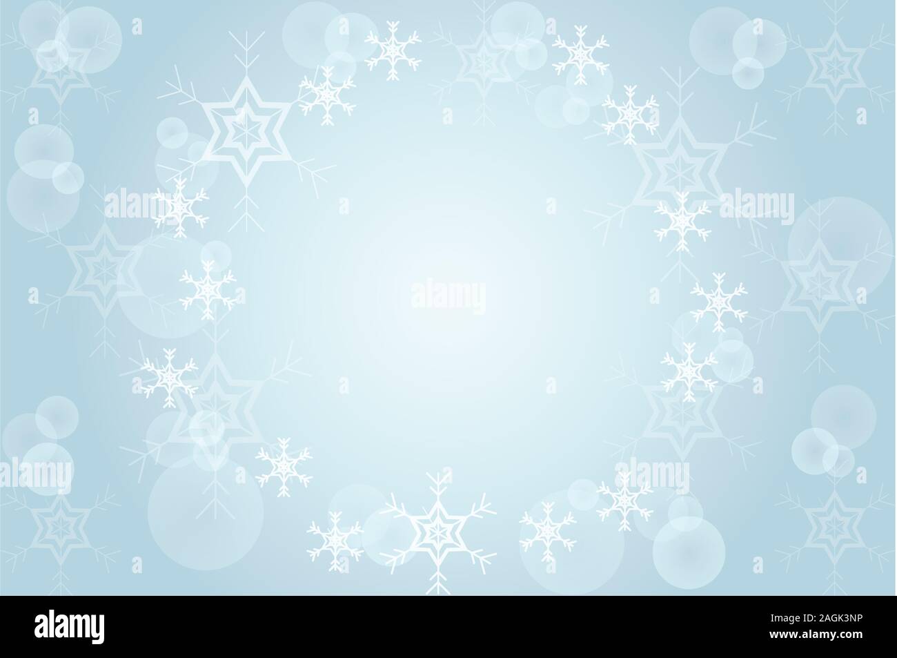 Weihnachten Schnee und Bokeh auf blauem Hintergrund Vektor Stock Vektor