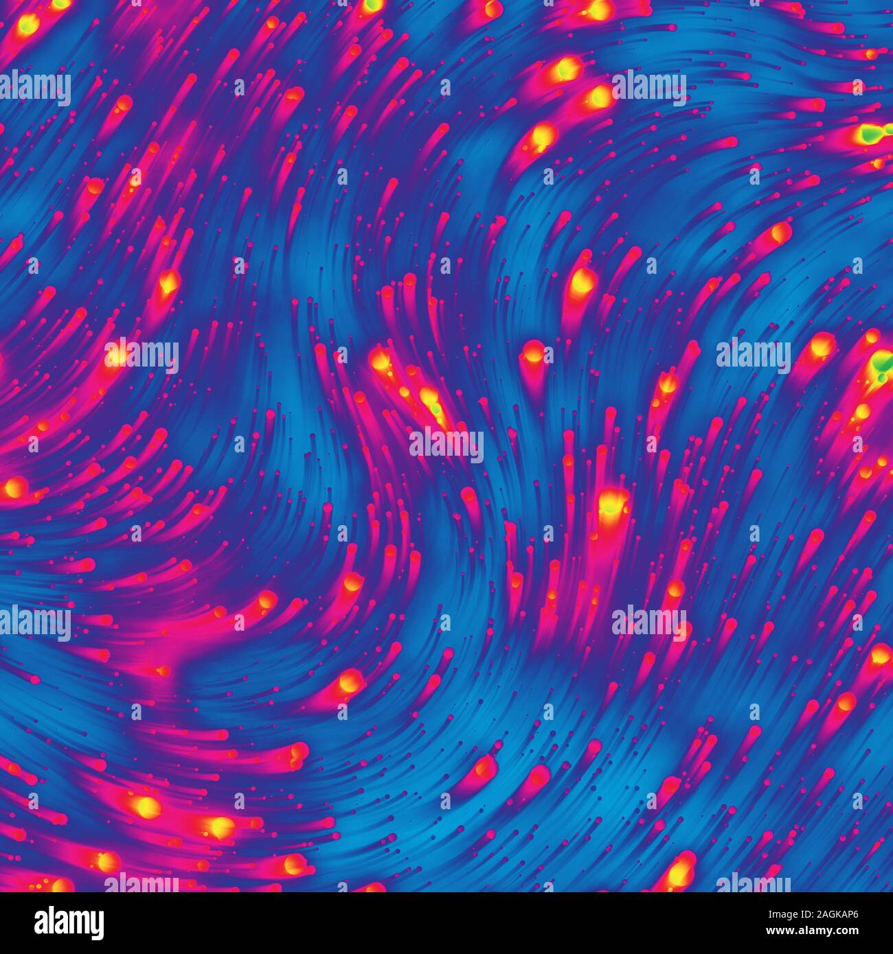 Abstrakte Strömung von Teilchen im Raum, die in Form von Wellen im Meer. Raum oder wissenschaftliche Illustration. Stockfoto