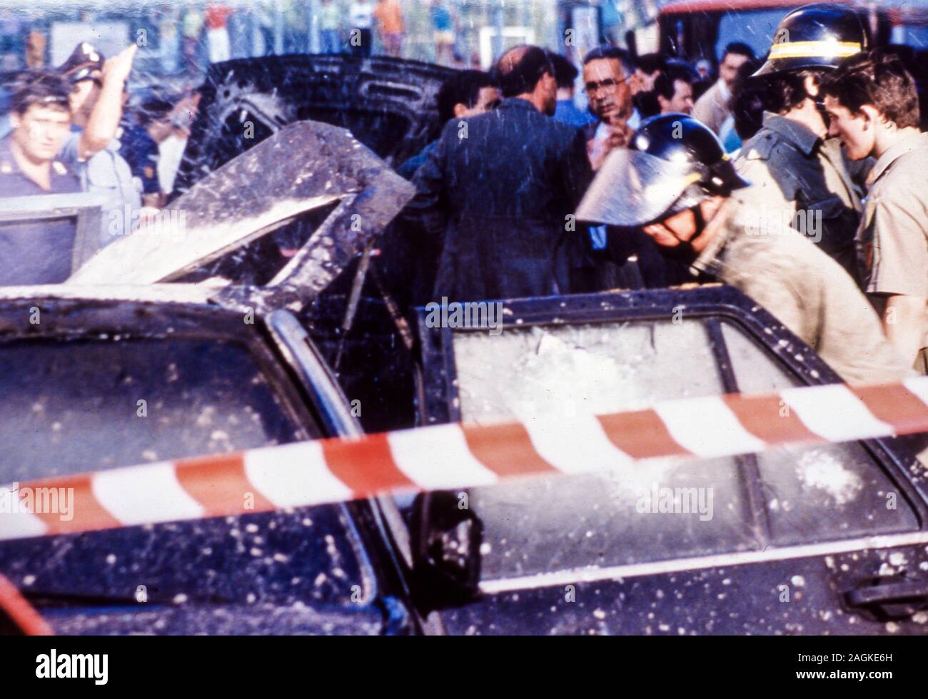 Massaker an der Via d'Amelio, Empörung von Paolo Borsellino Palermo 19. Juli 1992 Stockfoto