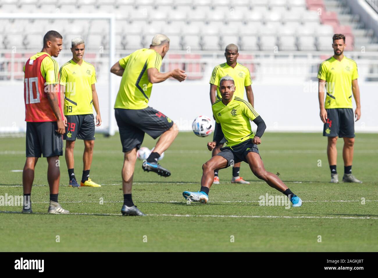 Vitinho während des letzten Flamengo Training vor dem Finale der FIFA Club Weltmeisterschaft gegen Liverpool in Doha, Katar. Dieses Training fand in Al Duhail SC in Doha, Katar am 20. Dez 2019. Stockfoto