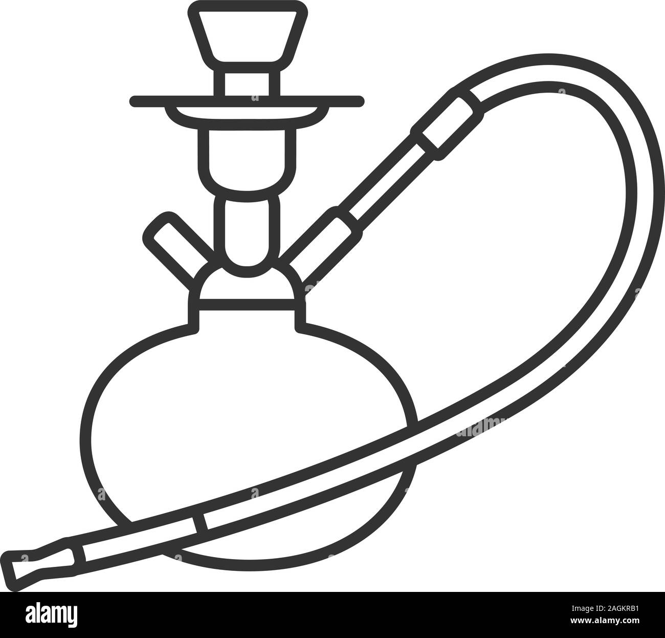 Shisha lineare Symbol. Dünne Linie Abbildung. Nargile. Kontur Symbol. Vektor isoliert Maßbild Stock Vektor