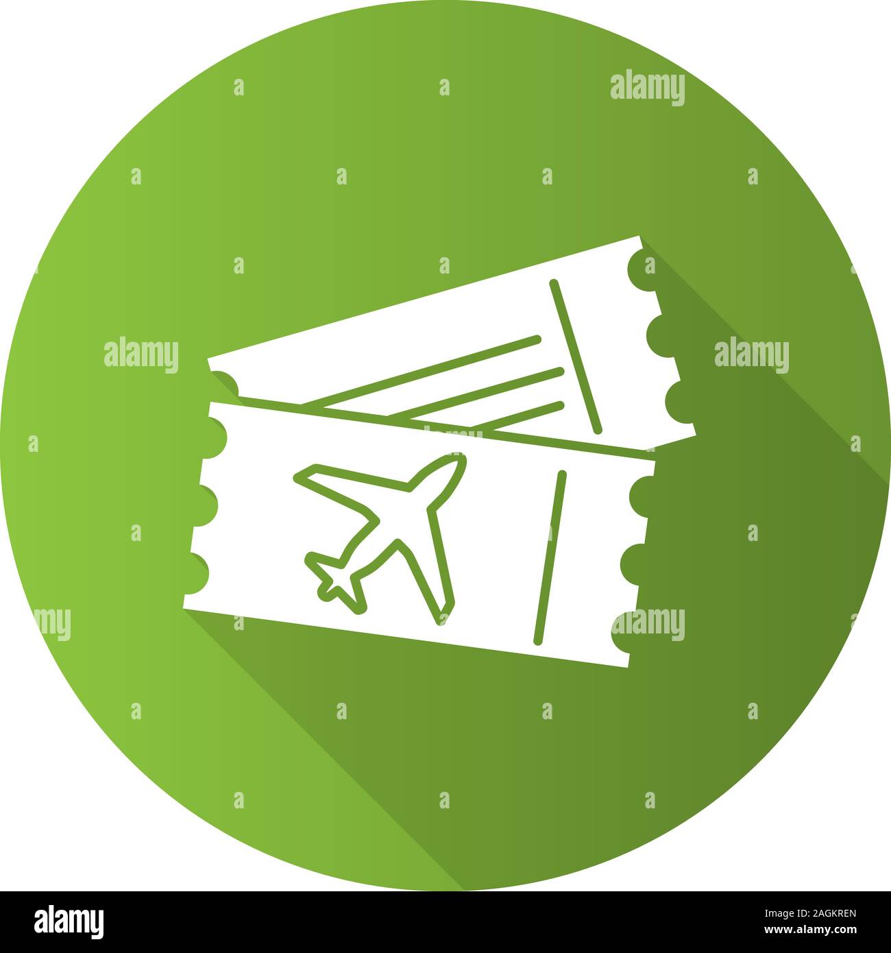 Flugtickets flache Bauweise lange Schatten glyph Icon. Airline Bordkarte Dokumente. Vektor silhouette Abbildung Stock Vektor