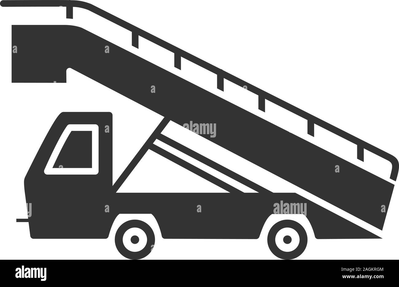 Treppe Lkw glyph Icon. Airstair. Passagier Gangway. Silhouette Symbol. Negativer Platz. Vektor isoliert Abbildung Stock Vektor
