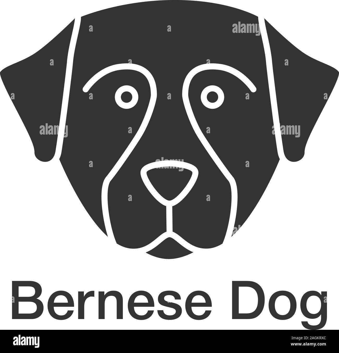 Berner Sennenhund glyph Icon. Sennenhund Hund. Silhouette Symbol. Negativer Platz. Vektor isoliert Abbildung Stock Vektor