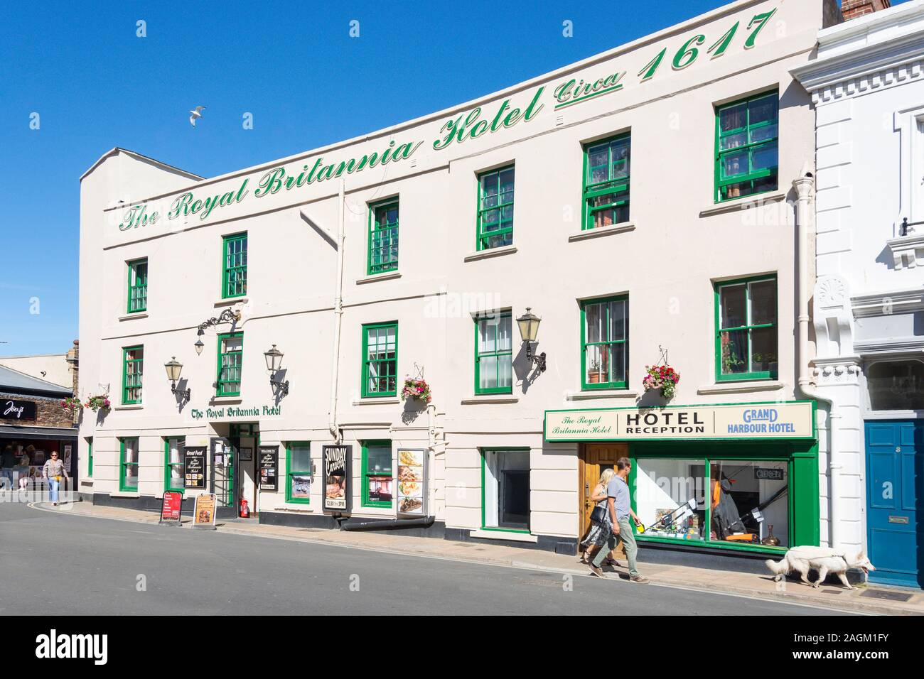 17. Jahrhundert Die Royal Britannia Hotel, Broad Street, Ilfracombe, Devon, England, Vereinigtes Königreich Stockfoto