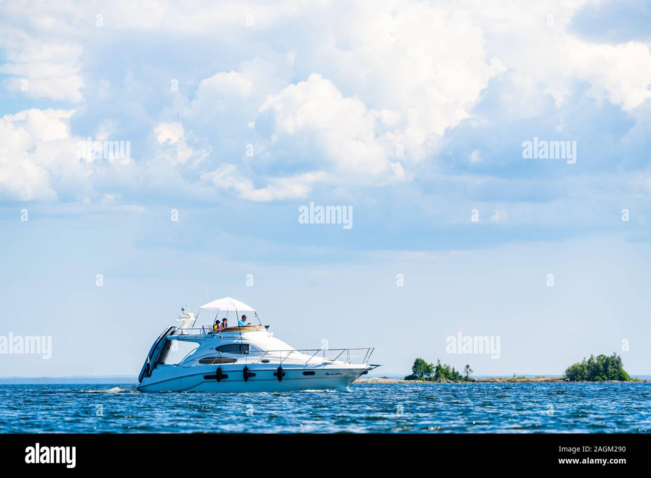 Motorboot Kreuzfahrt auf See Vänern Stockfoto