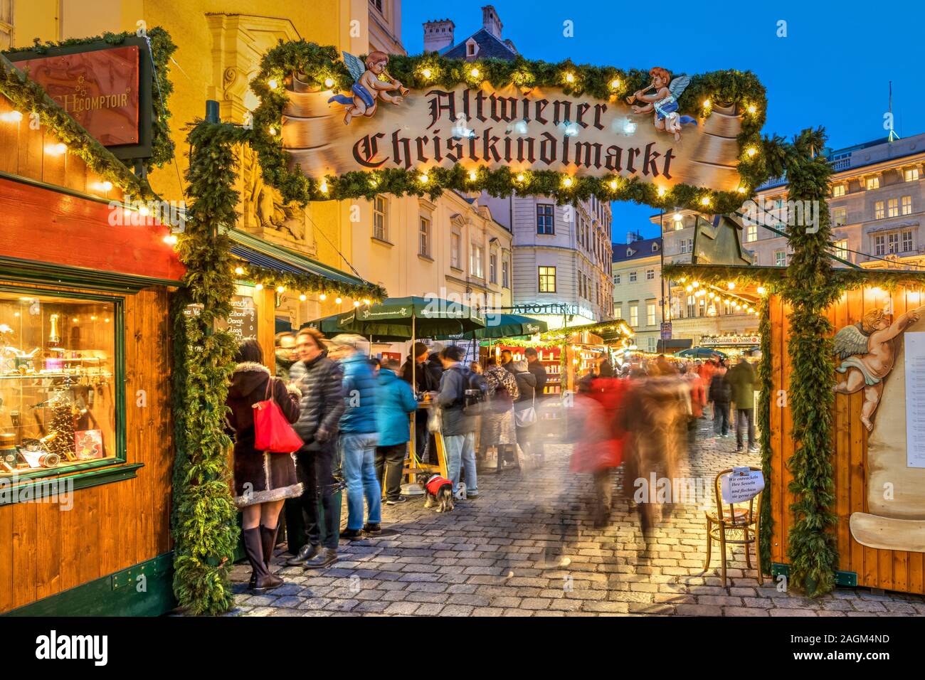 Freyung Weihnachtsmarkt, Wien, Österreich Stockfoto