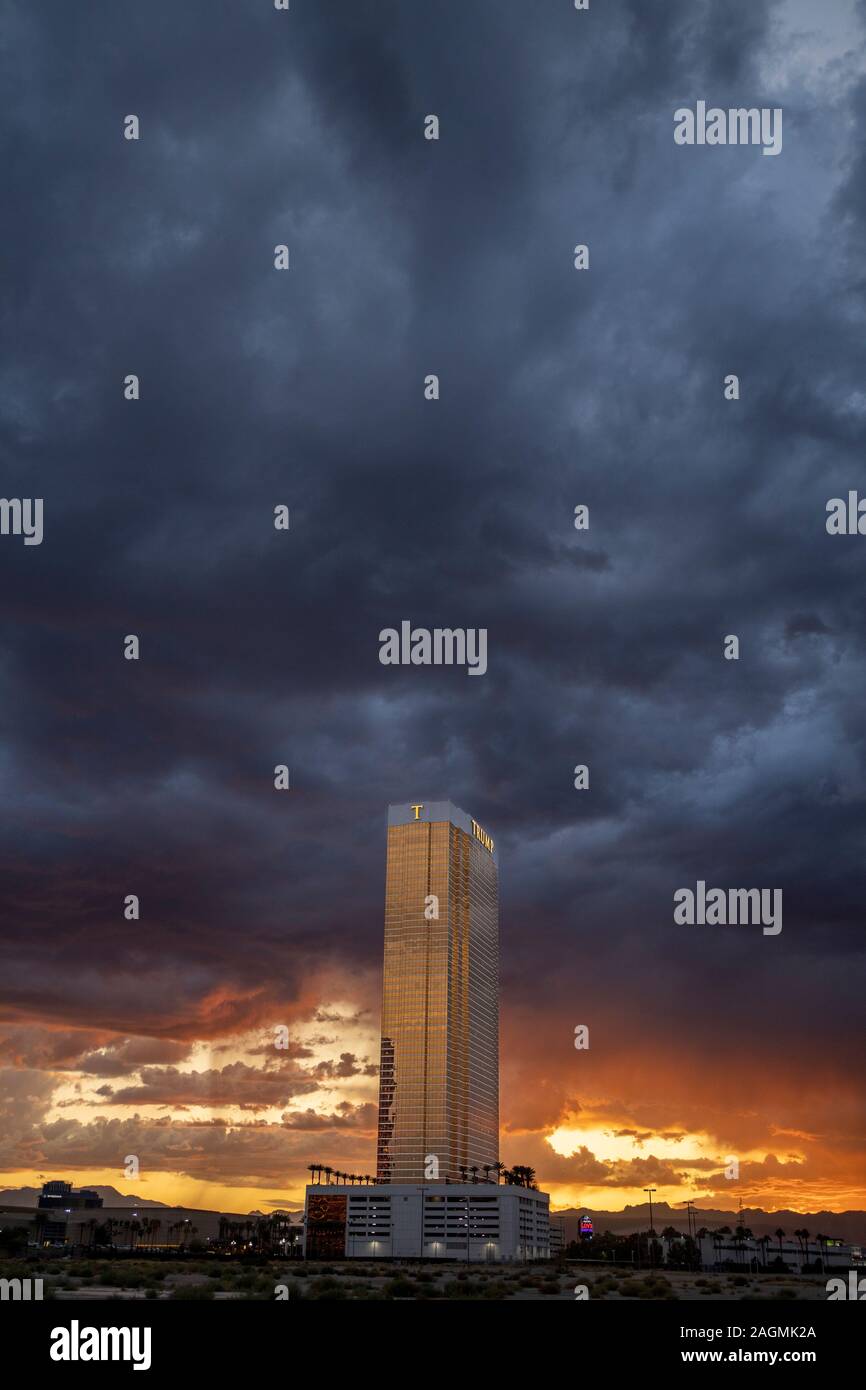 Sturm über Trump Tower, Las Vegas. Stockfoto