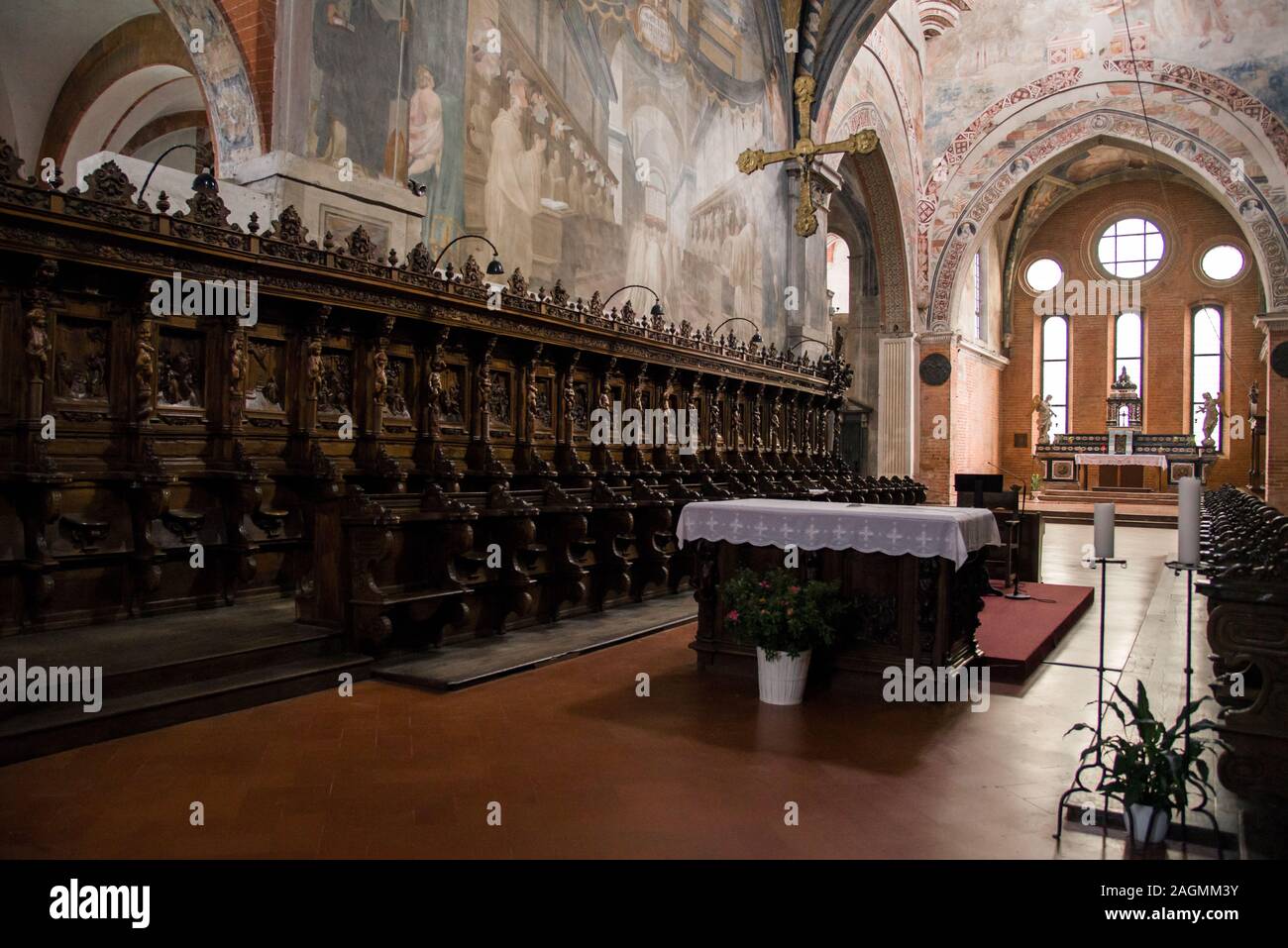 Mailand, Italien, Chiaravalle, 01. Dezember 2018: Einrichtung der Abtei von Chiaravalle Stockfoto