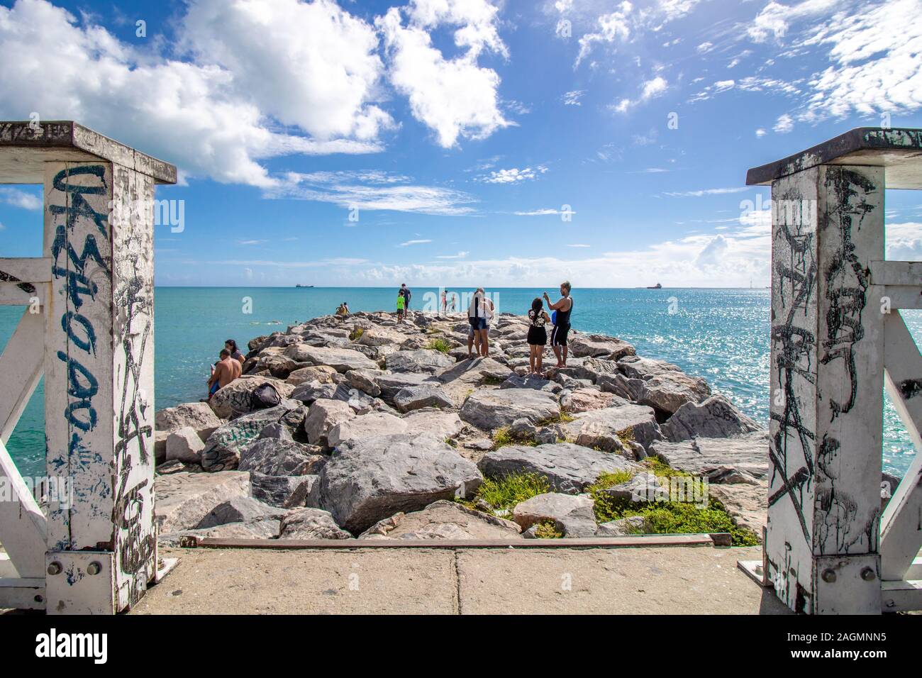 Szenen von der Küste der Stadt Fortaleza, Hauptstadt des Staates Ceara, im Nordosten Brasiliens Stockfoto