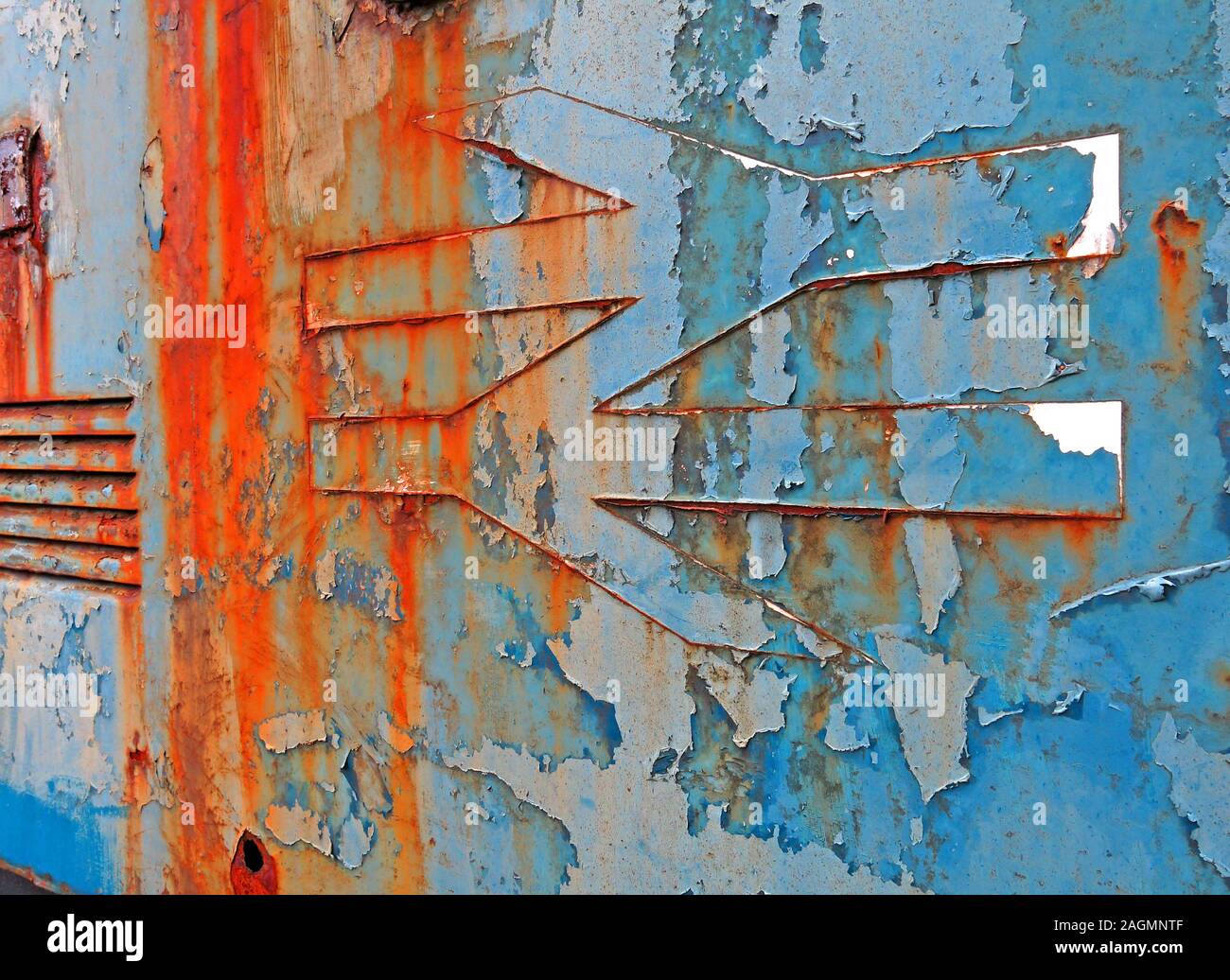 Rusty British Rail Logo Stockfoto