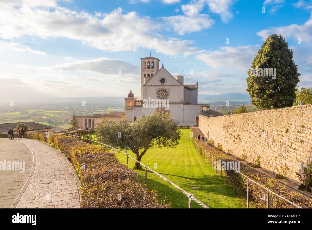 Assisi, Umbrien (Italien) - die tollen mittelalterlichen Stadt in der Region Umbrien, mit der berühmten Saint Francis Heiligtum, während der Weihnachtsferien. Stockfoto