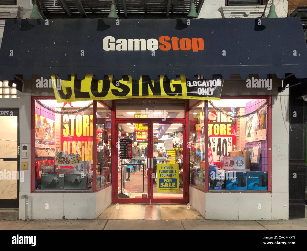 GameStop Schließen einer lokalen Speicherort in Hoboken Stockfoto