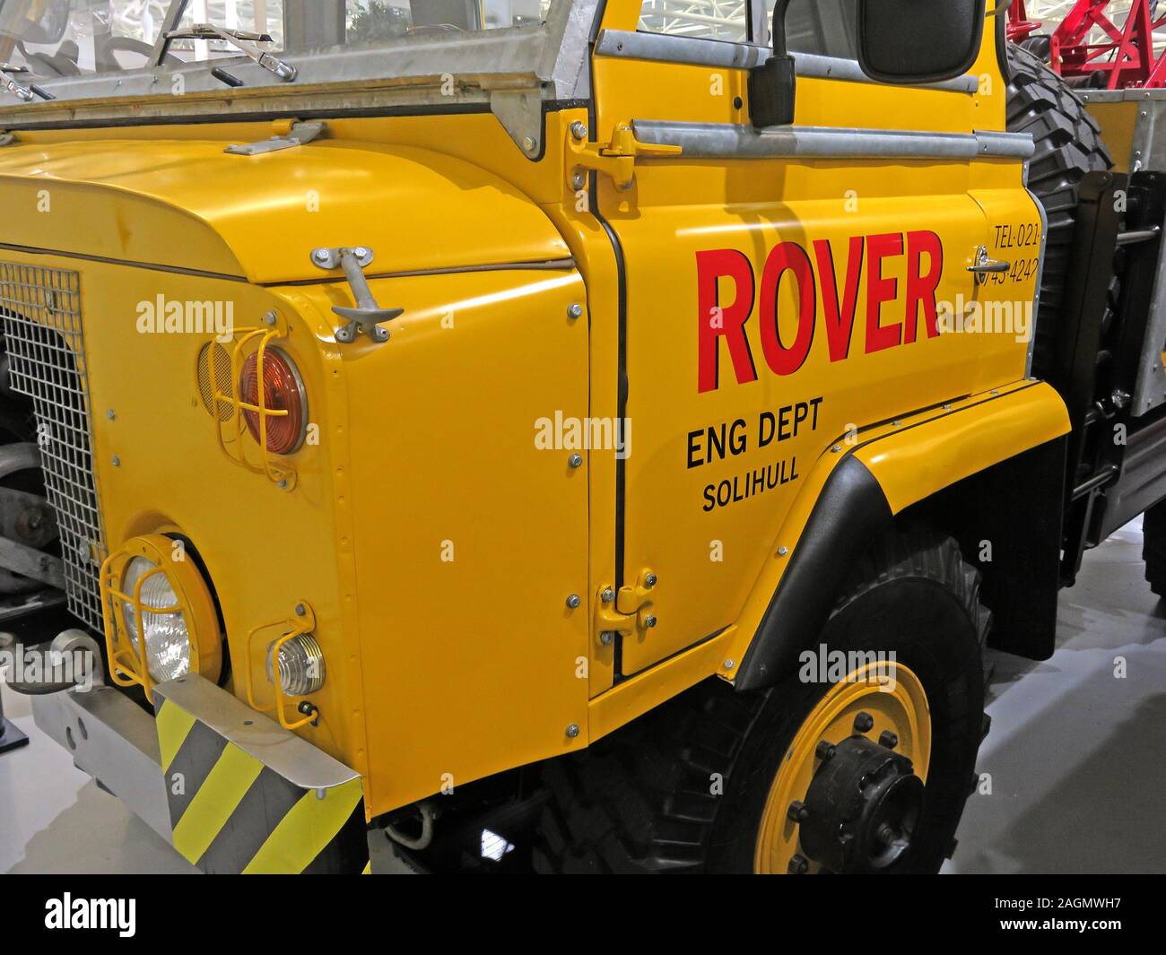 Rover Engineering Department, Yellow Rover Engineering Dep Solihull Truck, Rover eng Abt., Bergung Fahrzeug Stockfoto