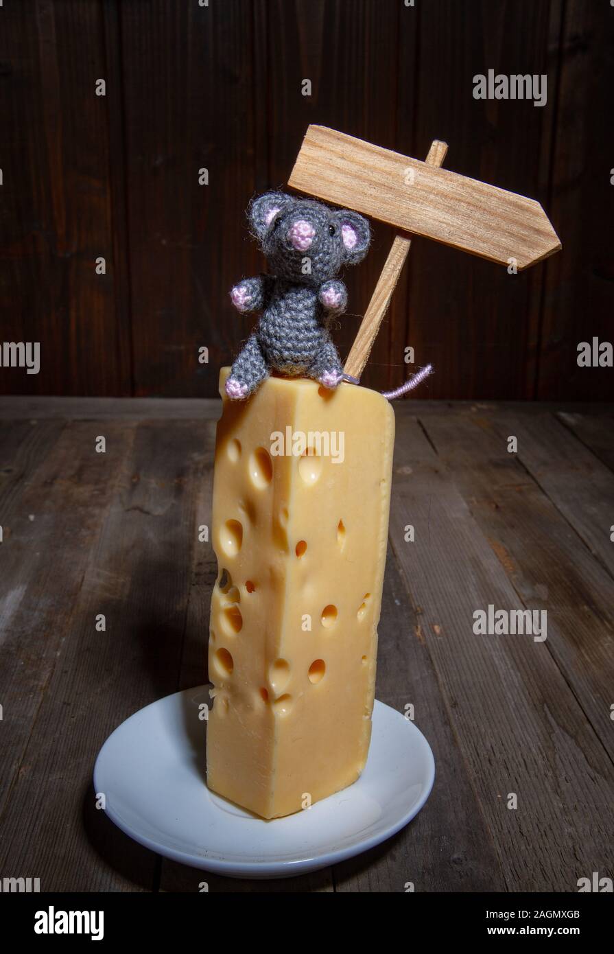 Maus und Käse Stockfoto