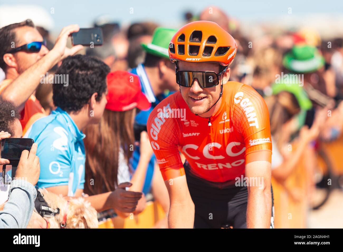San Vicente de la Barquera, Spain-September 7, 2019: Jonas KOCH, Radfahrer des CCC-Teams während der ersten Stufe 14 von La Vuelta a España. Stockfoto