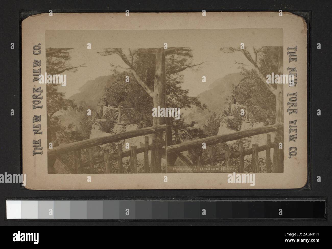 Palisaden, Hudson River mit Blick von E.&HT Anthony, G.G. Rockwood, H.S. Wyer und andere Fotografen und Verlage. Outdoor Porträts. Robert Dennis Sammlung von stereoskopische Ansichten. Blick auf die Palisaden in dem westlichen Ufer des Hudson River in New York und New Jersey, mit Blick auf die Felsen, Fluss und Verkehr, Touristen, eine Fernsicht von Yonkers aus der Palisaden und Picknicken am Ft. Lee.; Palisades, Hudson River. Stockfoto