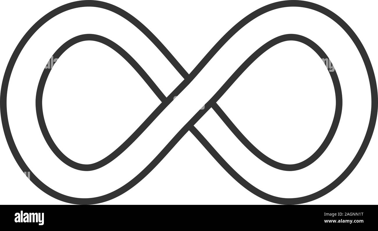 Unendlichkeitszeichen lineare Symbol. Lemniskate. Dünne Linie Abbildung. Endlose Kontur Symbol. Vektor isoliert Maßbild Stock Vektor