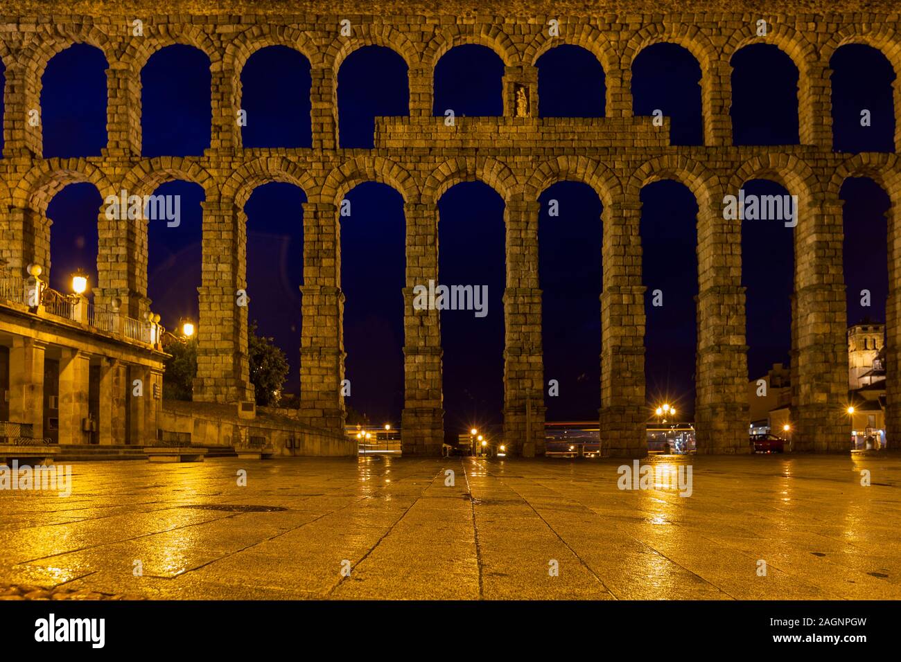 Römisches Aquädukt von Segovia, Castilla La Mancha, Spanien Stockfoto