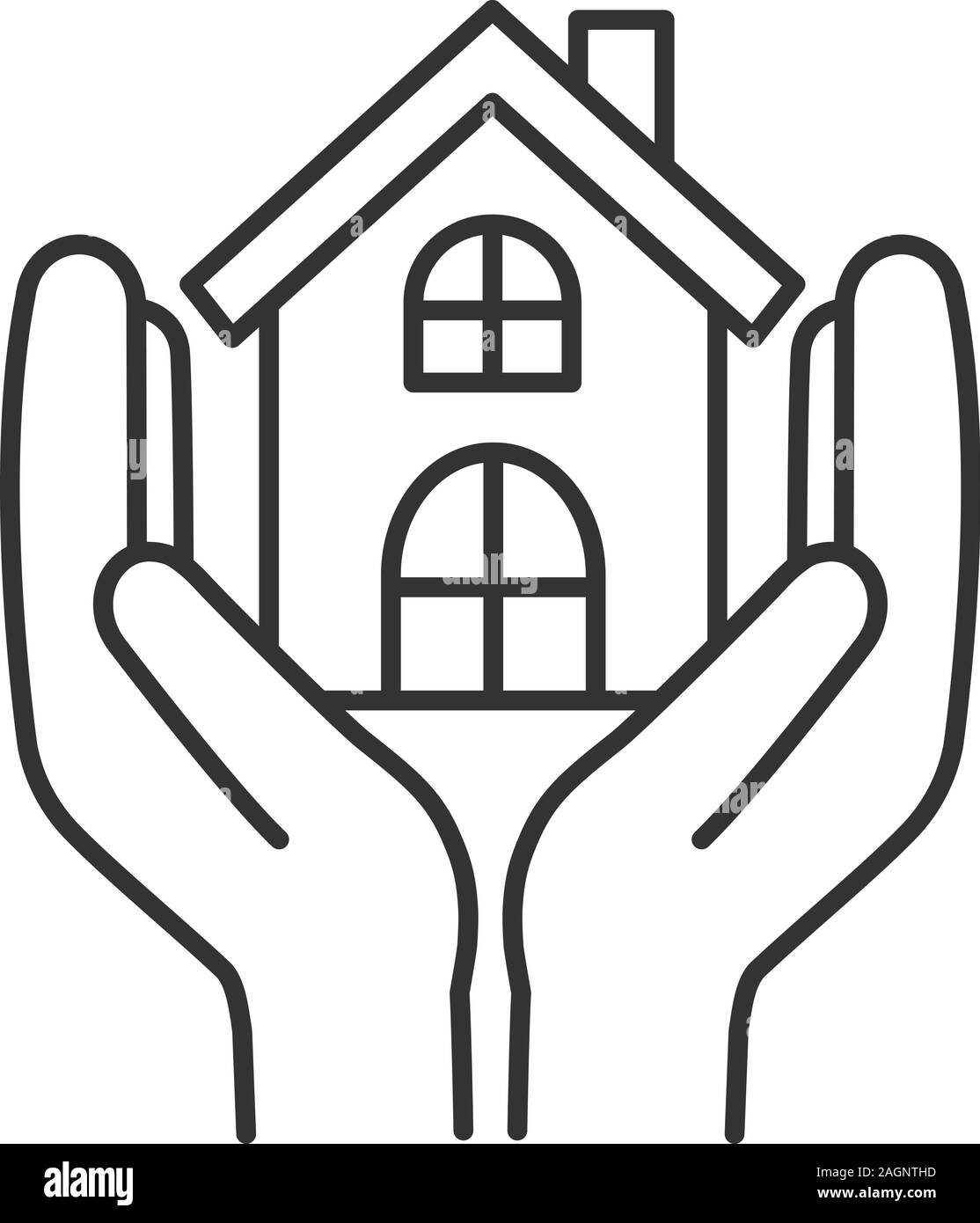 Erschwingliches Gehäuse lineare Symbol. Unterschlupf für Obdachlose. Immobilien Versicherung. Dünne Linie Abbildung. Hände halten. Kontur Symbol. Vektor Isola Stock Vektor Erschwingliches Gehäuse lineare Symbol. Unterschlupf für Obdachlose. Immobilien Versicherung. Dünne Linie Abbildung. Hände halten. Kontur Symbol. Vektor Isola Stock Vektor