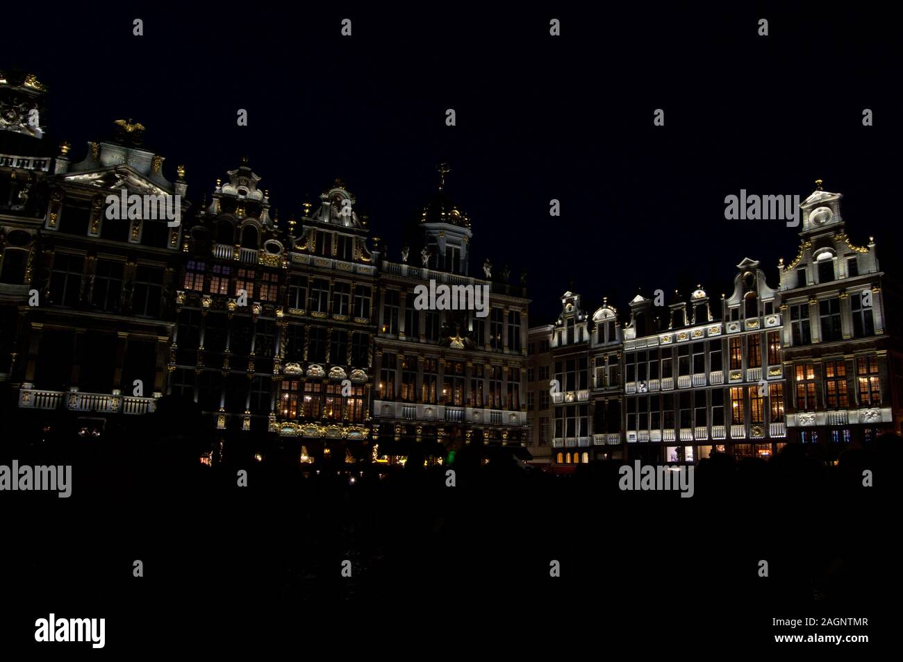 Grand Place (Grote Markt) an Weihnachten, Brüssel, Belgien Stockfoto