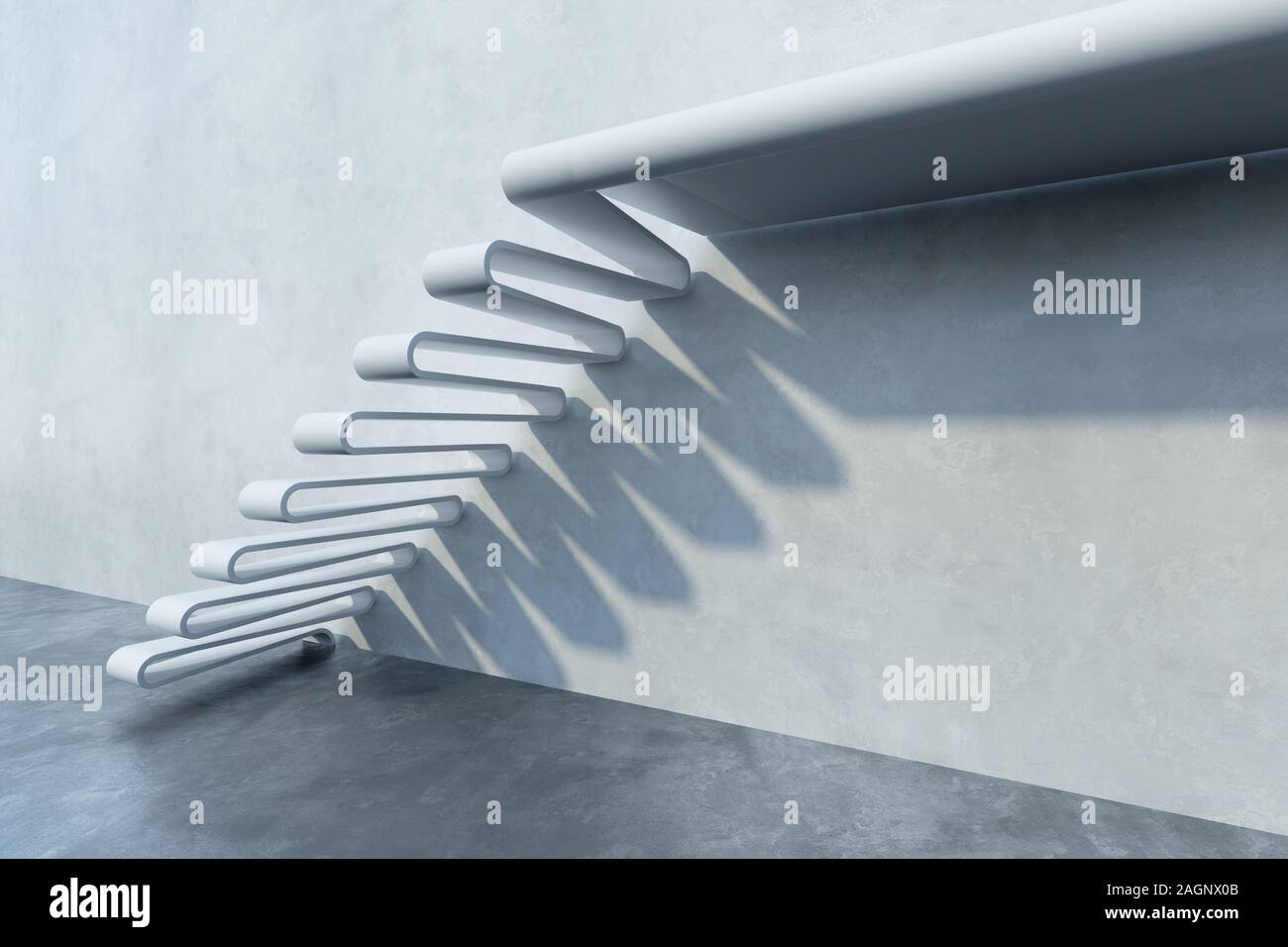 Treppe nach oben, 3d Rendering Stockfoto