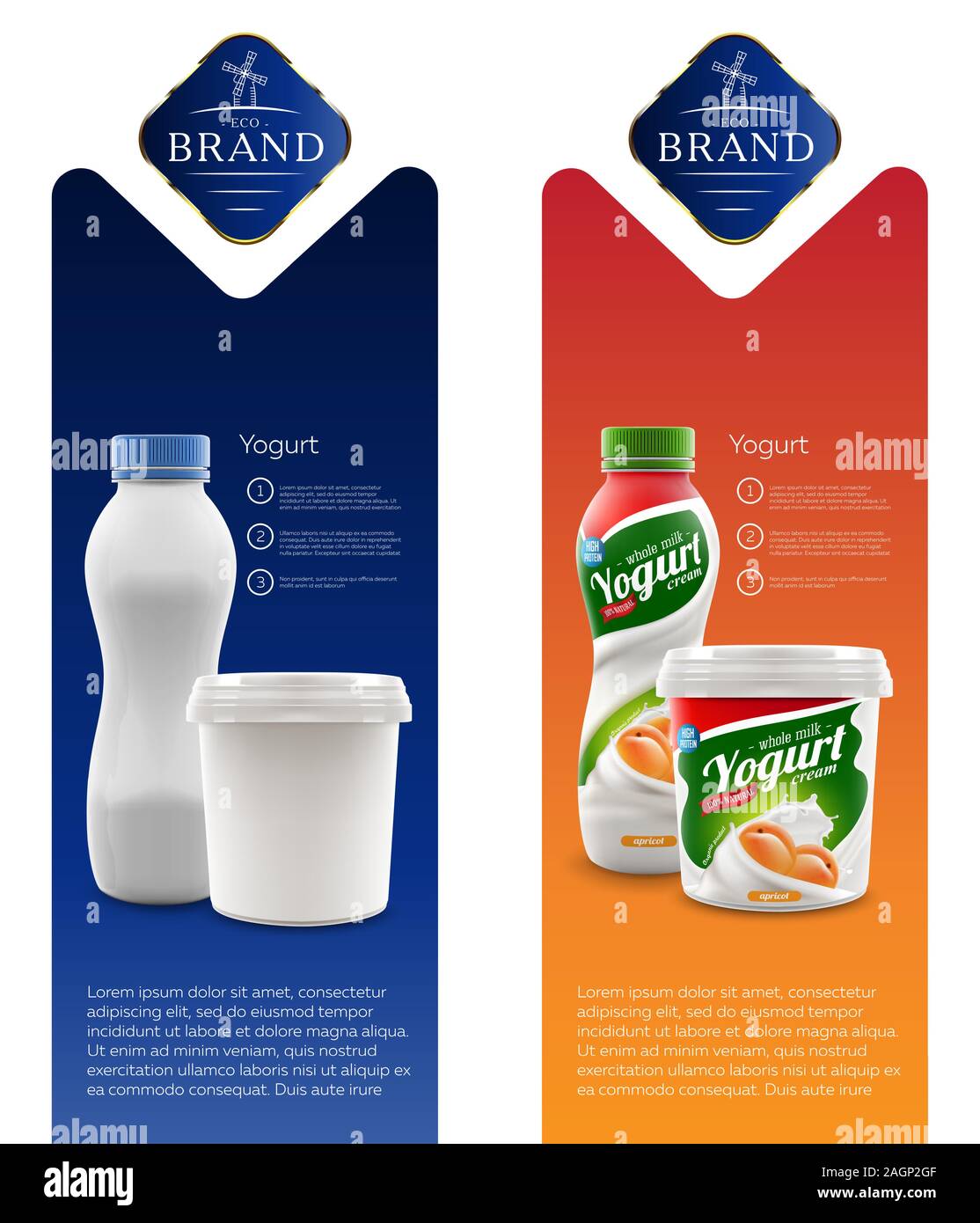 Aprikose Joghurt Marke Neue Verpackung Isolierte Design Fur Milch Joghurt Oder Creme Produkt Branding Oder Werbung Design Stock Vektorgrafik Alamy
