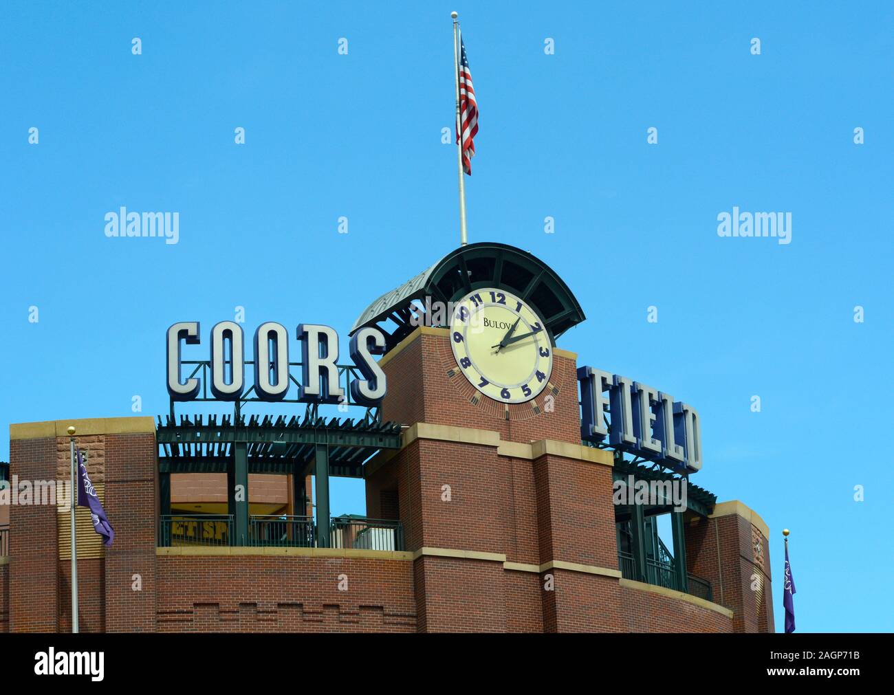 Coors Field in Denver, Colorado, ist das Heimstadion der Colorado Rockies MLB Baseball Team. Stockfoto