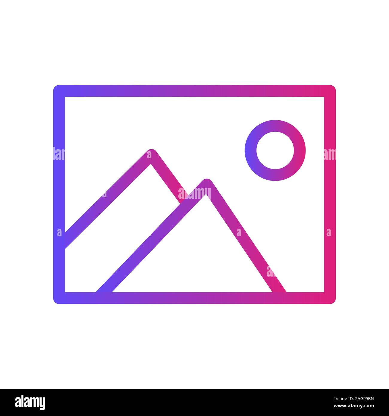 Symbol "Galerie" mit weißem Hintergrund Stockfoto