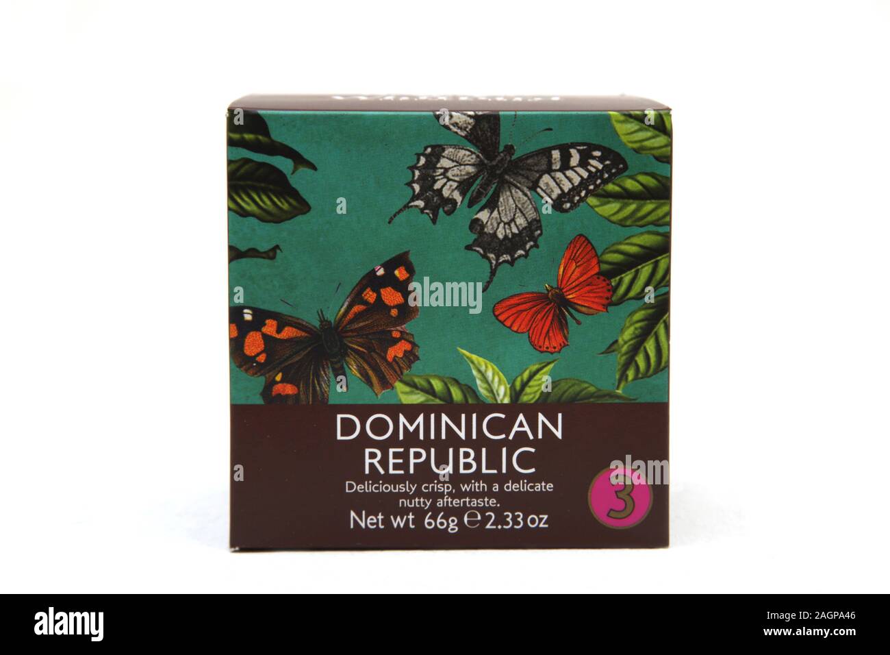 Box von Dominikanische Republik Kaffee von Whittard Stockfoto