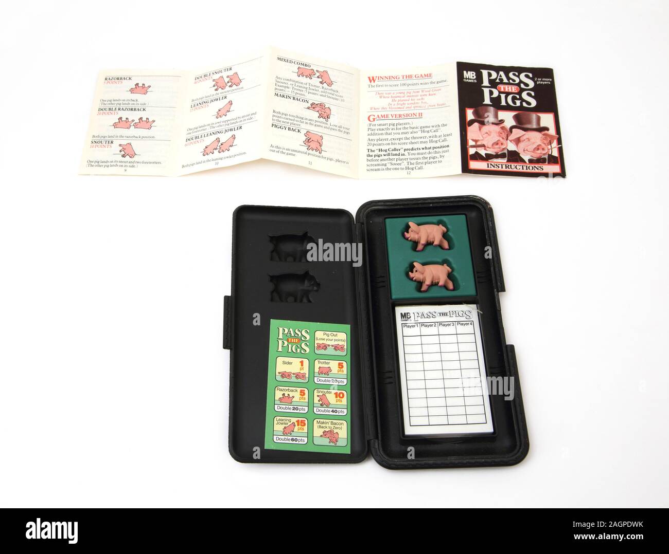 Vintage Pocket Game Pass die Schweine Stockfoto