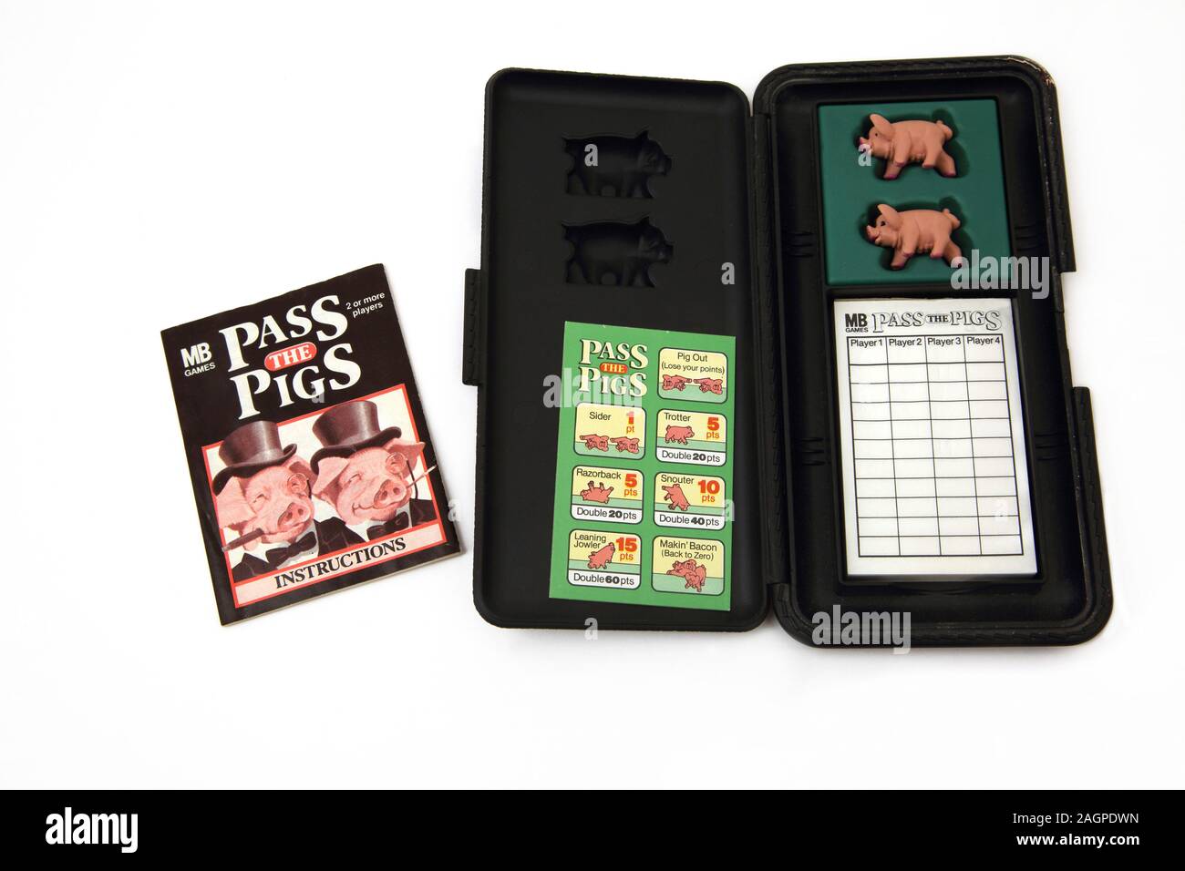 Vintage Pocket Game Pass die Schweine Stockfoto