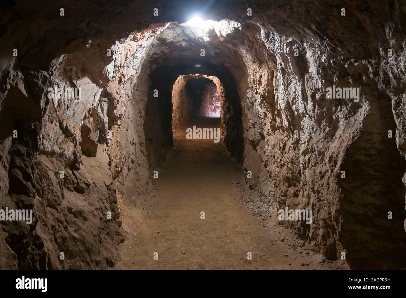 Naturdenkmal - Mina La Jayona-, Fuente del Arco, Badajoz Provinz, Region Extremadura, Spanien, Europa. Stockfoto