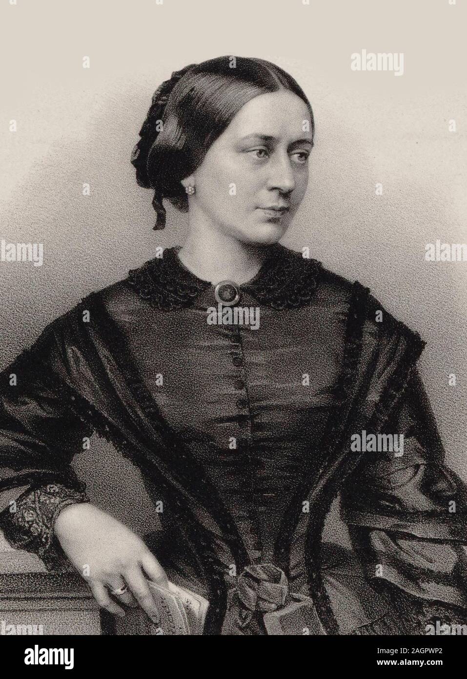 Portrait von Clara Schumann (1819-1896). Museum: private Sammlung. Autor: Franz Hanfstaengl. Stockfoto