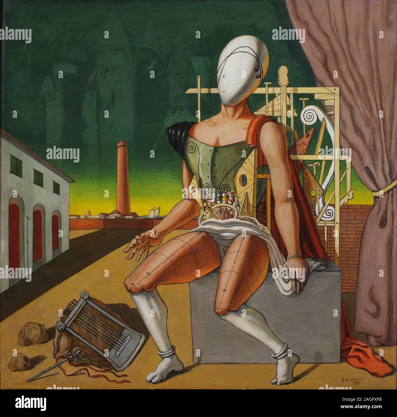 Orfeo trovatore stanco. Museum: Fondazione Giorgio e Isa de Chirico, Roma. Stockfoto