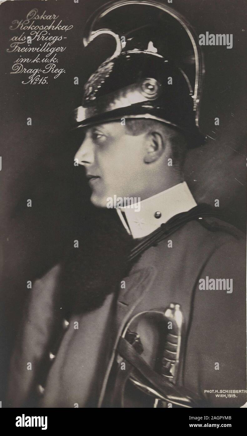 Oskar Kokoschka als militärische Volunteer. Museum: private Sammlung. Autor: Hermann Schieberth. Stockfoto