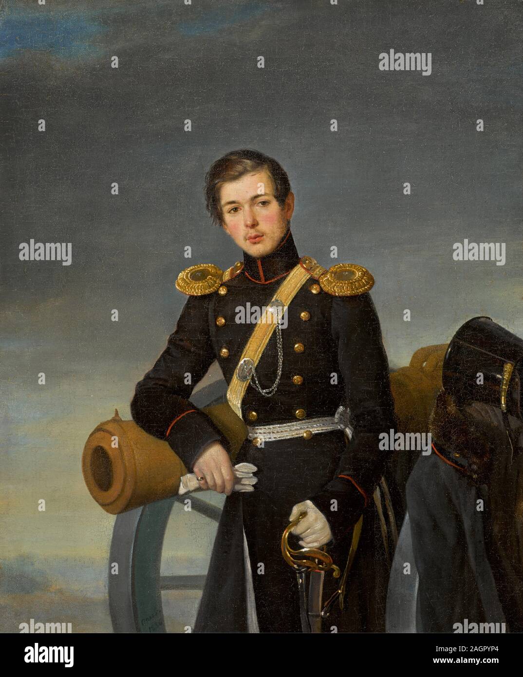 Portrait von Alexander Nikolaevich Karamzin (1815-1888). Museum: private Sammlung. Autor: Pimen Nikitich Orlov. Stockfoto